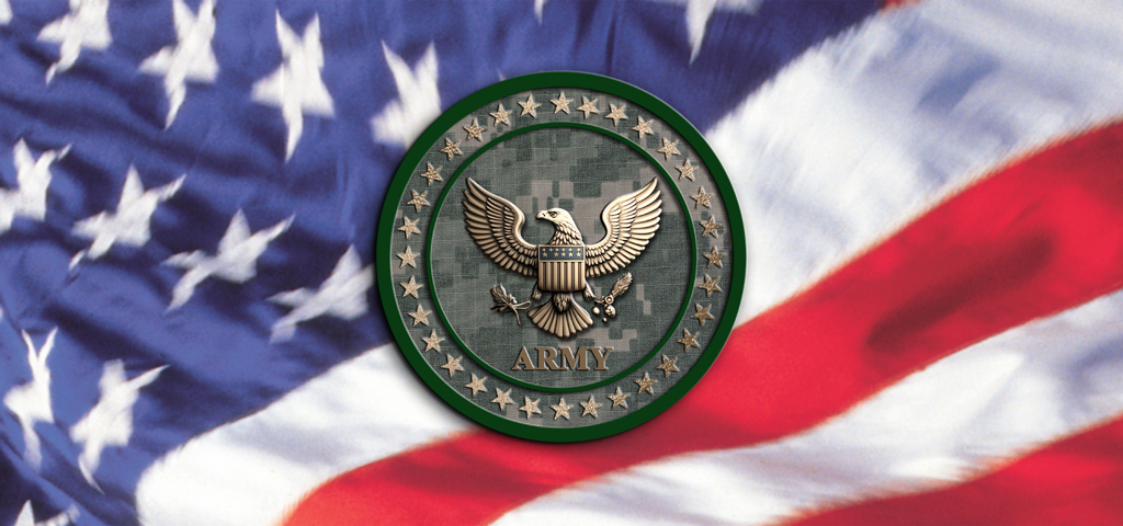 American Flag with Medallions Army